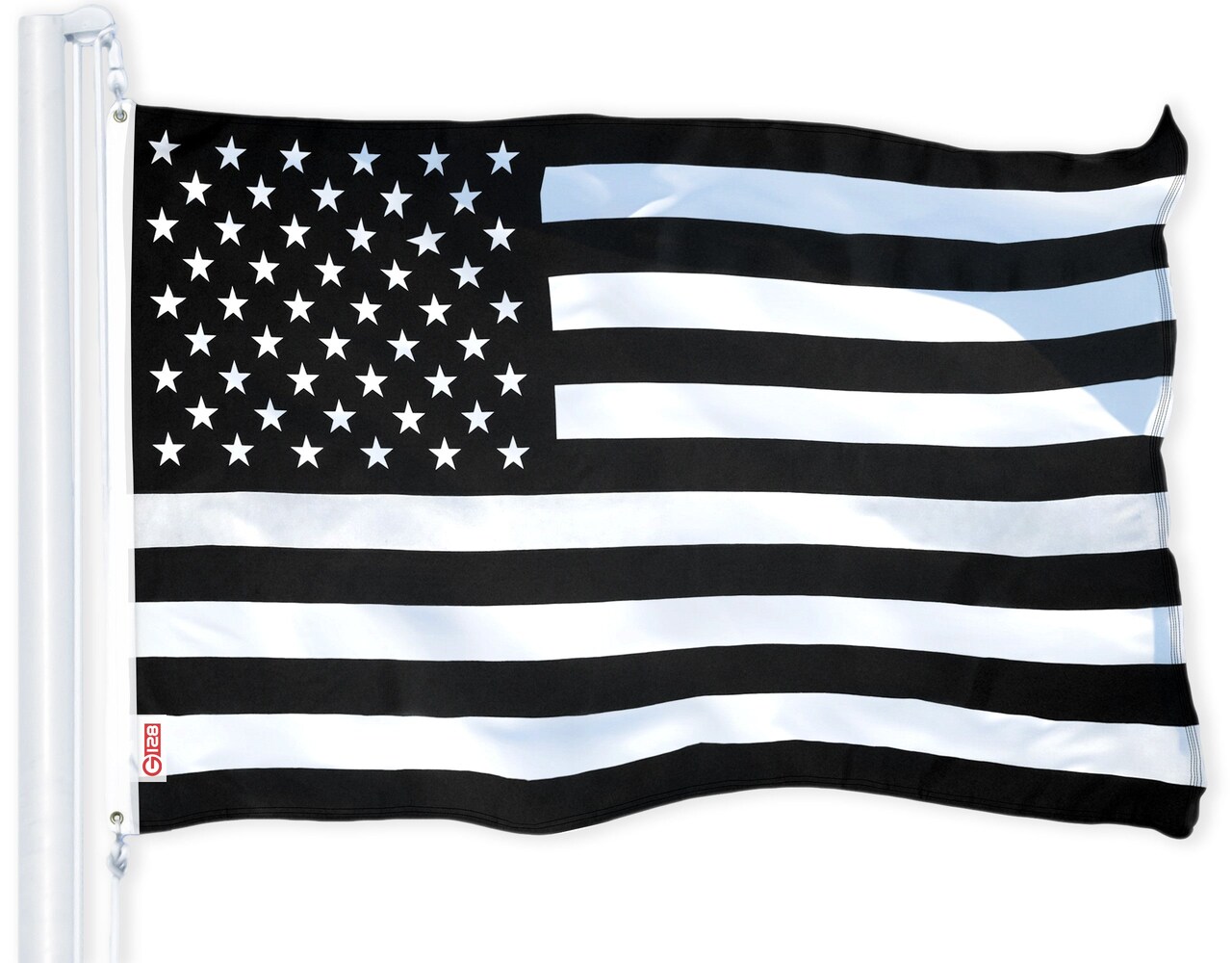 G128 - USA Black and White Flag 150D Polyester 3x5 FT Printed Flag - Protest Flag Brass Grommets Indoor/Outdoor - Much Thicker More Durable Than 100D 75D Polyester